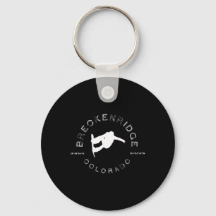 Breckenridge Colorado Vintage Graphic Snowboarding Key Ring
