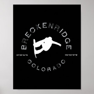 Breckenridge Colorado Vintage Graphic Snowboarding Poster