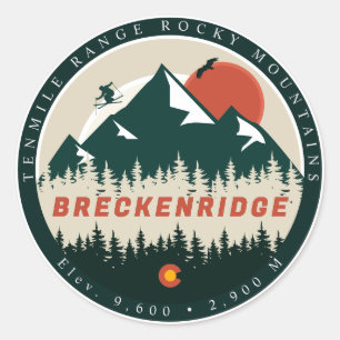 Breckenridge Colorado Vintage Mountain Souvenir Classic Round Sticker