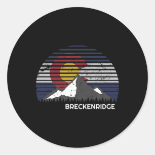 Breckenridge Colorado X Co Flag Mountain Classic Round Sticker