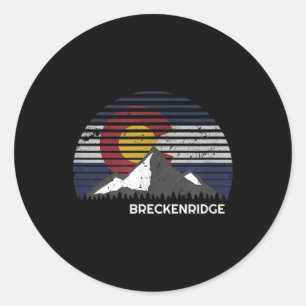 Breckenridge Colorado X Co Flag Mountain  Classic Round Sticker