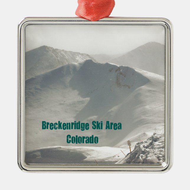 Breckenridge Ski Area, CO Metal Tree Decoration (Front)