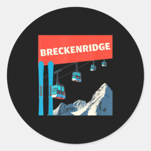 Breckenridge skiing - retro breckenridge ski classic round sticker