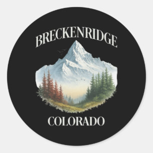 Breckenridge Snow Mountains Skiing Hiking Colorado Classic Round Sticker
