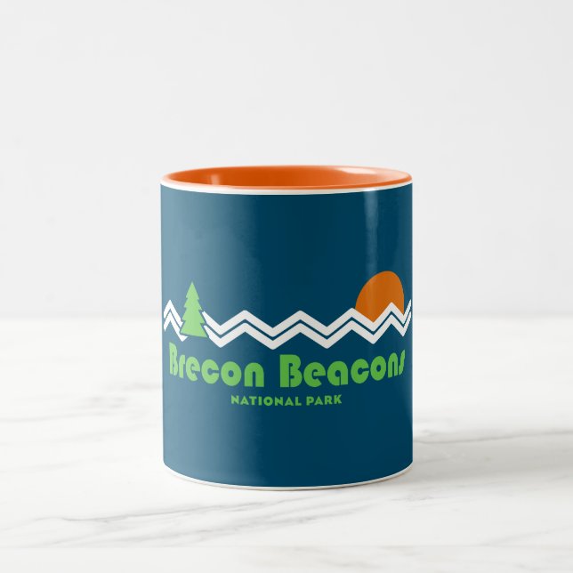 Brecon Beacons National Park Retro Two-Tone Coffee Mug (Center)