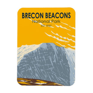 Brecon Beacons National Park Wales Pen Y Fan Retro Magnet