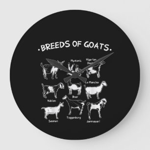 Breeds Of Goats Farmer Goat Gift Large Clock