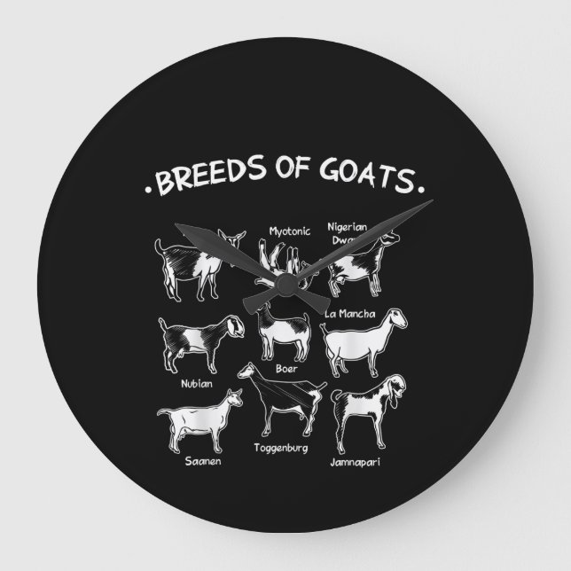 Breeds Of Goats Farmer Goat Gift Large Clock (Front)