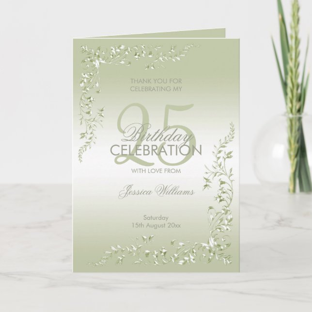 Breezeway Decoration 25th Birthday Thank You Card (Front)