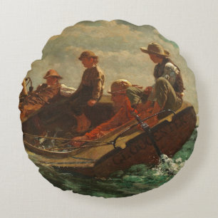 Breezing Up (A Fair Wind) 1873-76 Round Cushion