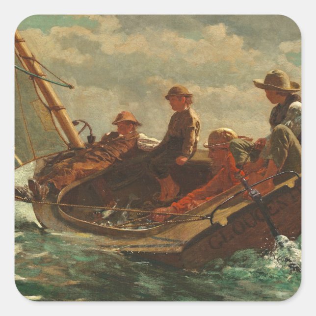 Breezing Up (A Fair Wind) 1873-76 Square Sticker (Front)