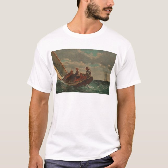 Breezing Up (A Fair Wind) by Winslow Homer T-Shirt (Front)