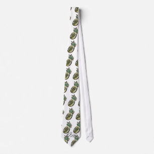 Breezy Beach Wear Aloha Pineapple Neck Tie