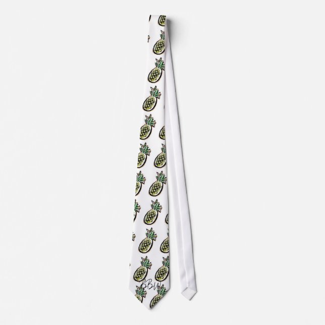 Breezy Beach Wear Aloha Pineapple Neck Tie (Front)