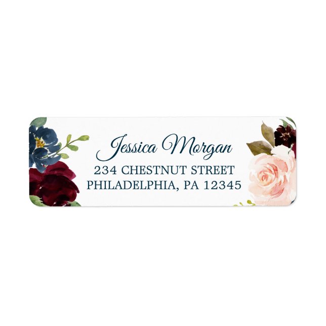 Breezy Burgundy Return Address Label (Front)