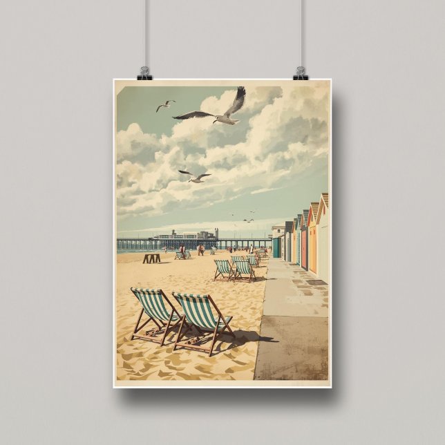 Breezy Days in Brighton – British Seaside Coastal  Poster (Creator Uploaded)