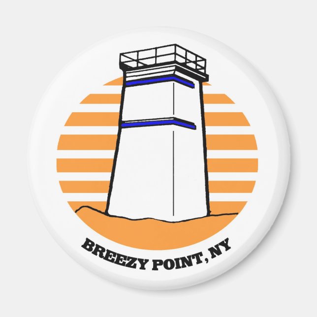 Breezy Point Lighthouse Fridge Magnet (Front)