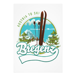 Bregenz austria to ski logo photo print