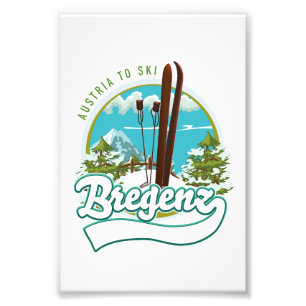 Bregenz austria to ski logo photo print