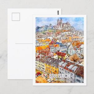 Breisach Germany Travel Place Watercolor Postcard
