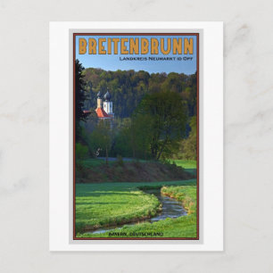 Breitenbrunn - Stream and Church Postcard
