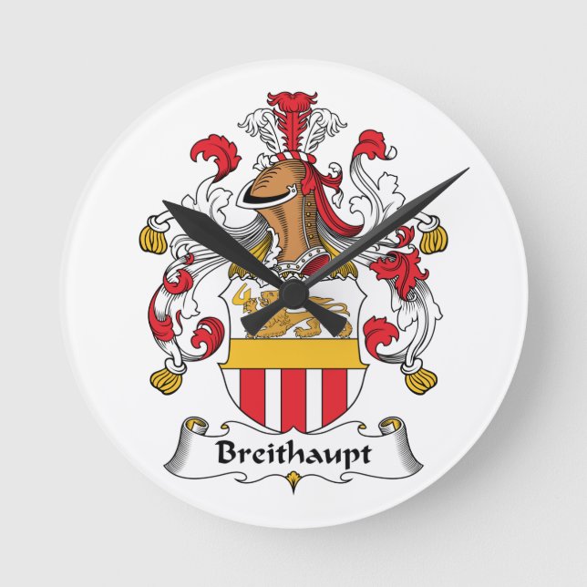 Breithaupt Family Crest Round Clock (Front)
