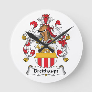 Breithaupt Family Crest Round Clock