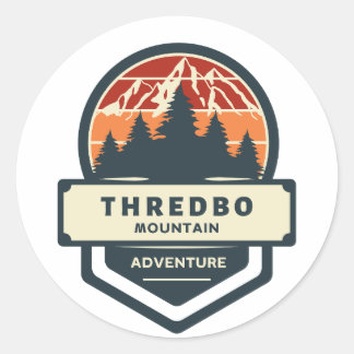 Breithorn mountain peak climbing and hiking classic round sticker
