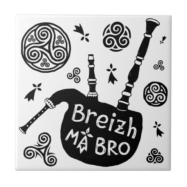 Breizh ma Bro Ceramic Tile (Front)