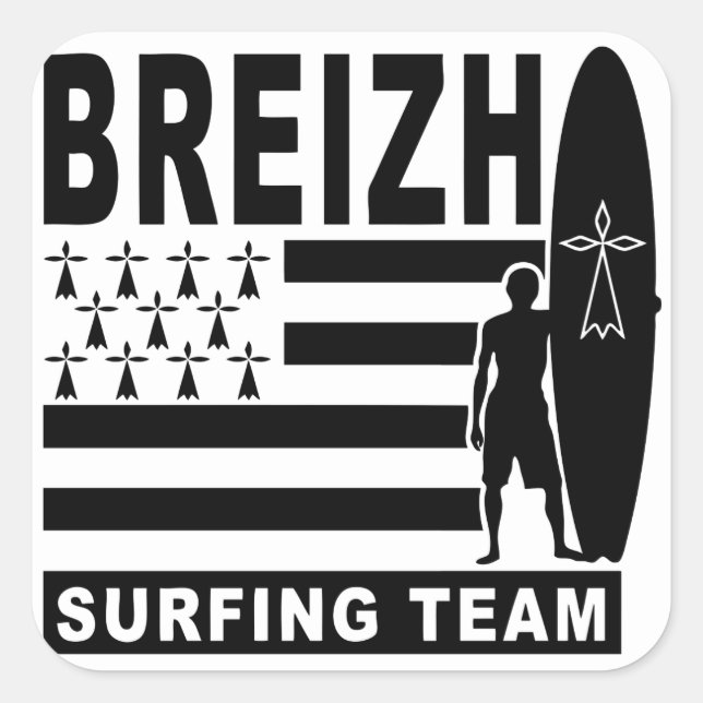 Breizh surfing square sticker (Front)