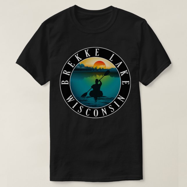 Brekke Lake Wisconsin Kayaking T-Shirt (Design Front)