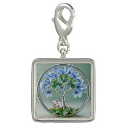 Breloque Bijou bracelet Photo Westie Blue Tree