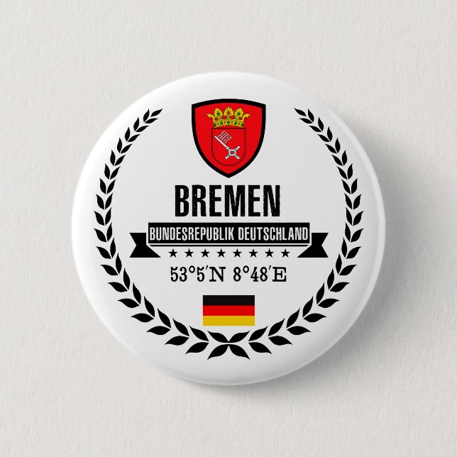 Bremen 6 Cm Round Badge (Front)