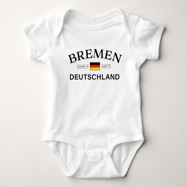 Bremen Deutschland Coordinates German Baby Bodysuit (Front)