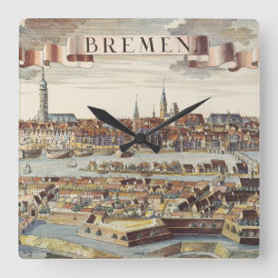 Bremen, Germany, 1719 Square Wall Clock
