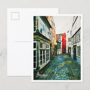 Bremen Germany Beautiful Oil Paint Landscape Postcard