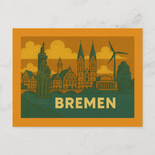 Bremen Germany City Art Postcard