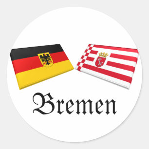 Bremen, Germany Flag Tiles Classic Round Sticker
