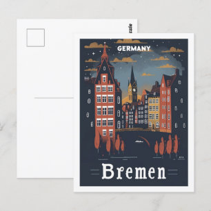 Bremen Germany Vintage Famous Travel Place Postcard