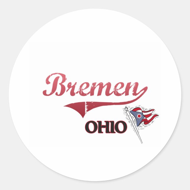 Bremen Ohio City Classic Round Sticker (Front)