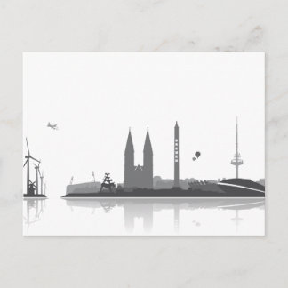 Bremen Skyline - Postkarte / Grußkarte Postcard