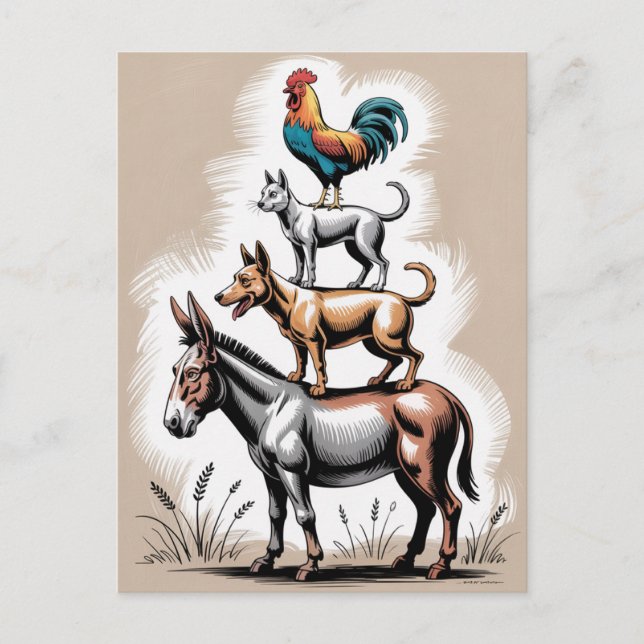 Bremen Town Musicians Statue Germany Holiday Postcard (Front)