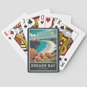 Bremer Bay Australia Illustration Travel Art Retro Playing Cards