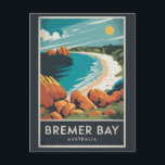 Bremer Bay Australia Illustration Travel Art Retro Postcard<br><div class="desc">Bremer Bay retro vector travel design. It is situated on the south coast of the state,  between Albany and Esperance,  at the mouth of the Bremer River.</div>