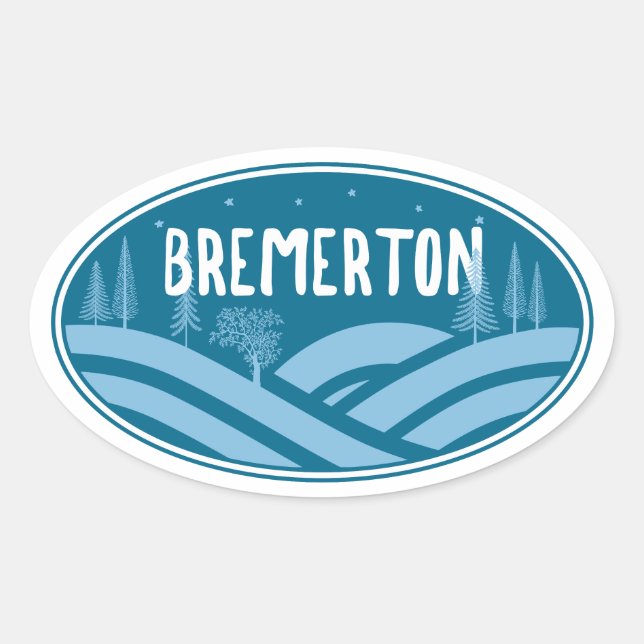 Bremerton Washington Outdoors Oval Sticker (Front)