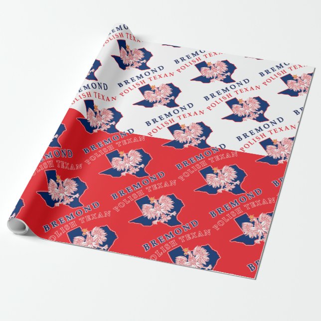 Bremond Polish Texan Wrapping Paper (Unrolled)