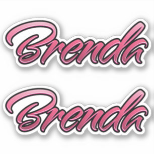 Brenda faded pink sticker embroiderset