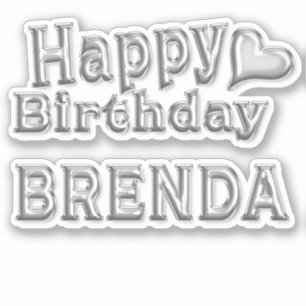 Brenda Happy Birthday silver Sticker