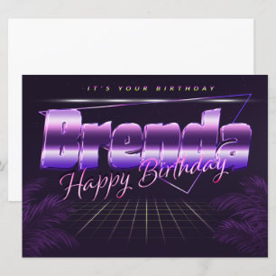 Brenda Name Vorname lila retro Karte Geburtstag Card