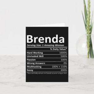 Brenda Nutrition Personalised Name Funny Christmas Card